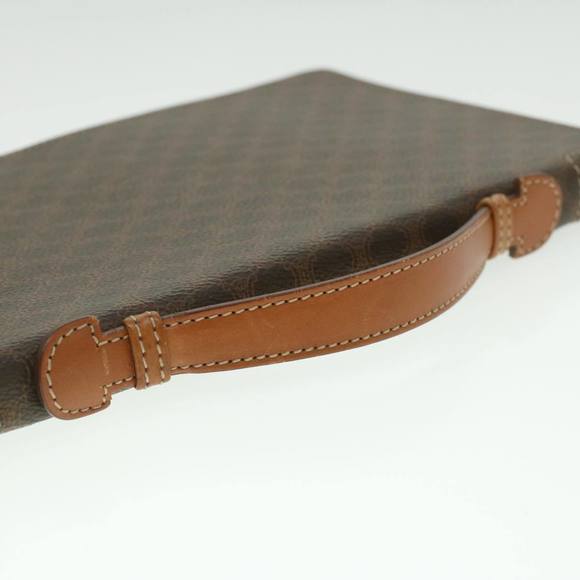 CELINE Macadam Canvas Travel Case PVC Leather Brown Auth am3943 - Picture 8 of 16